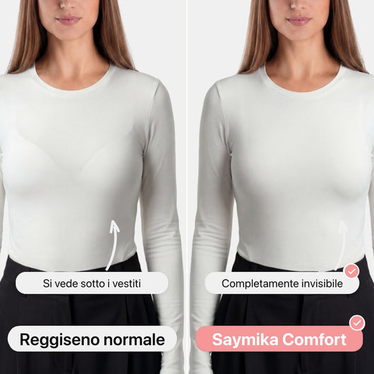 Reggiseno normale visibile sotto la maglia, Saymika Comfort completamente invisibile