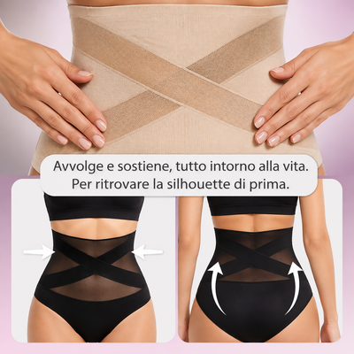 Slip Modellante Post Parto a Fascia Incrociata 360°